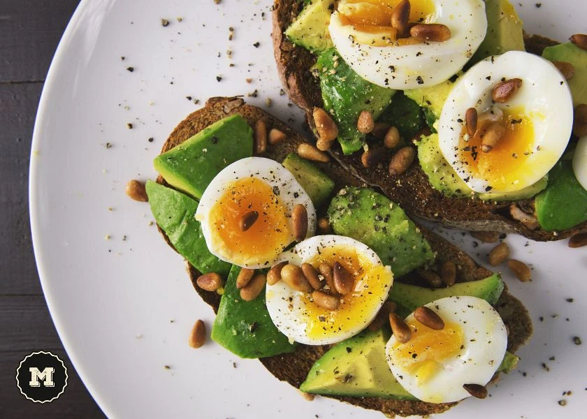 Avocado toast with boiled egg 