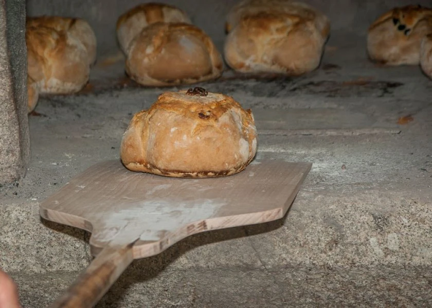 Homemade bread in clay oven