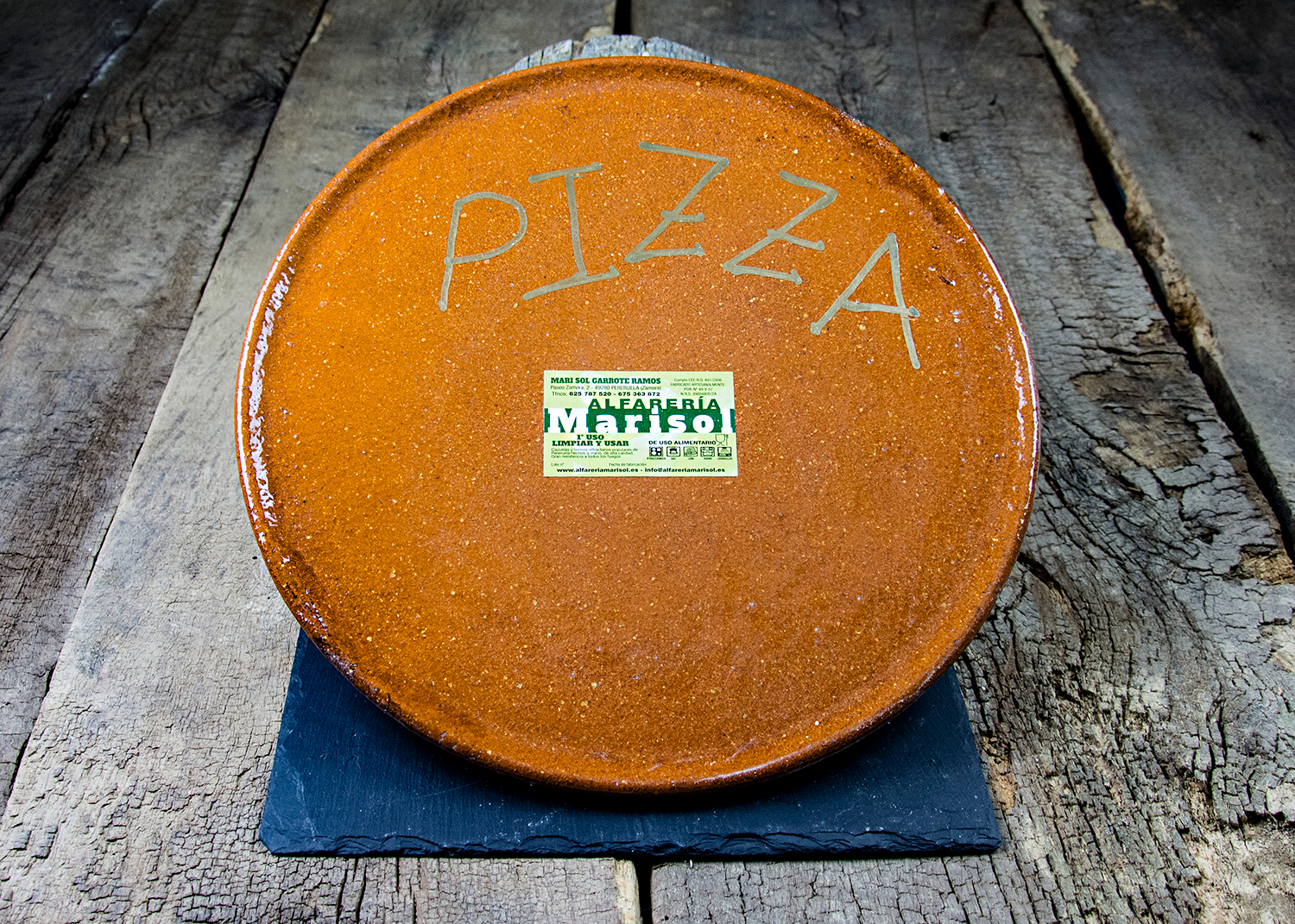 Plato Piedra para Pizza de Barro Refractario